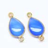 Beautiful Blue Chalcedony Smooth Pear Gemstone  in 925 Sterling Silver Gold Vermeil Bezel Setting. 100% Handmade.Perfect for a Earrings, Bracelet or any other product. You get one Connector and dimensions are 22mm long loops included.